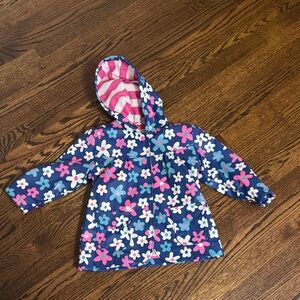 Hatley Pink and Blue Floral Hooded Raincoat